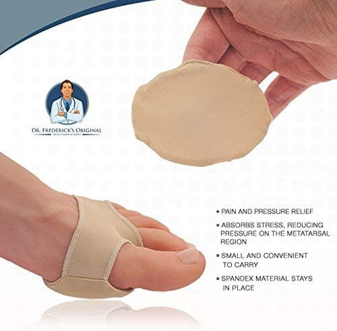 Dr. Frederick's Original Gel Pad Metatarsal Sleeves - 2 Pieces Metatarsal Pads for Forefoot Pain - Metatarsalgia, Morton's Neuroma, Plantar Warts,...