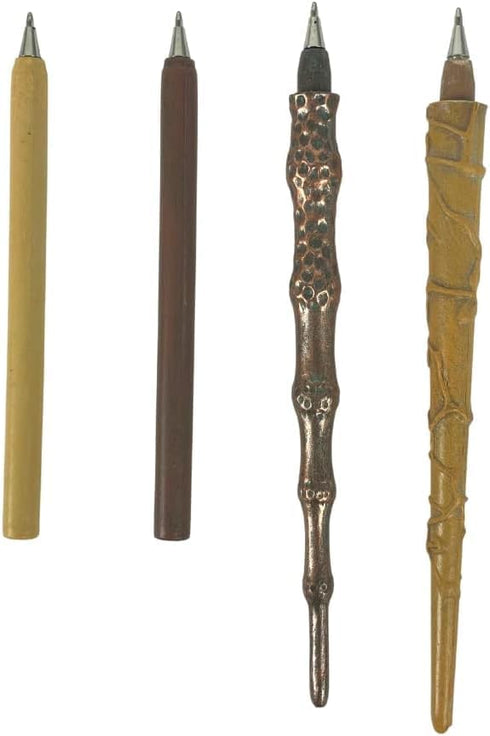 Harry Potter Wand Pen Set - Bundle with 4 Unique Harry Potter Pen Wands from Dumbledore, Voldemort, and Hermione | Harry Potter Stationery Gift Se...