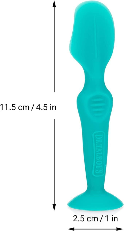 Nuby Diaper Cream Soft Silicone Brush with Suction Base & Hygienic Travel Case, Mini Size, Aqua...