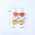Teacher Stud Earrings Set Colorful Crayon Pencil Ruler Heart Shape Teacher's Gift Rainbow Dangle Earrings Bulk Wooden Jewelry for Women for school...