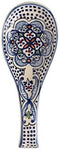 Quadow Spoon Holder/ Spoon Rest Ceramic Blue and White Hand Crafted and Hand Painted Northern African Design...