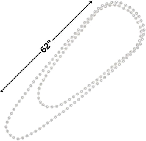 AMSCAN White Pearl Beaded Necklace - 62 Inches - 1 Pc...