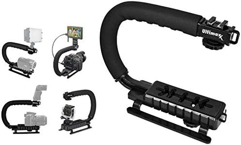 Ultimaxx Stabilizing Handheld Stabilizer Handle Grip with Accessory Mount for Camera, Camcorder, DSLR, DV Video; Compatible for Canon, Nikon, Sony...