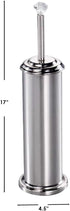 Home Basics Stainless Steel Toilet Brush Holder with Diamond Top, for Bathroom Storage – Heavy Duty, Deep Cleaning, Silver...