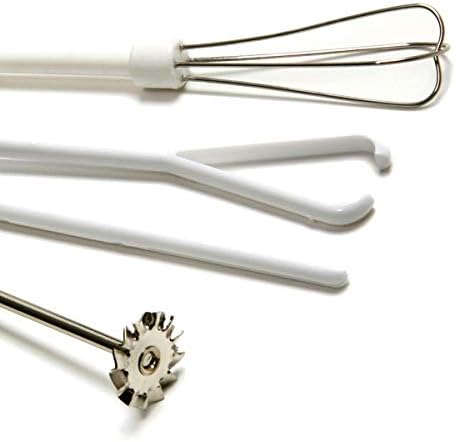 5pc Deluxe Cordless Mini Mixer - Mix Whip Stir Blend Beat Drink Frother...