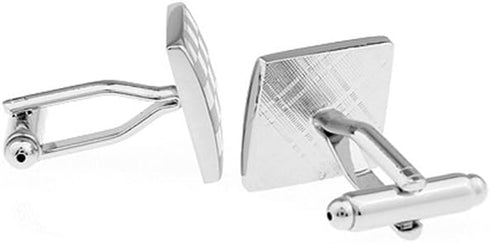 Laser Engraving Cufflinks Platinum Plated Silver Cuff Links...