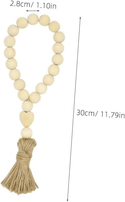 Garneck Wood Bead Garland,Farmhouse Tassels Beads, Rustic Country Decor Prayer Beads for Home Door Knob Christmas Decoration...