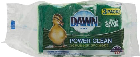 Dawn Power Clean Wedge-Shaped Scrubber Sponges, Green (Pack of 3)...