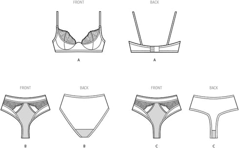 Simplicity Misses' and Women's Bra, Panty and Thong Sewing Pattern Kit by Madalynne Intimates, Design Code S9833, Multicolor...