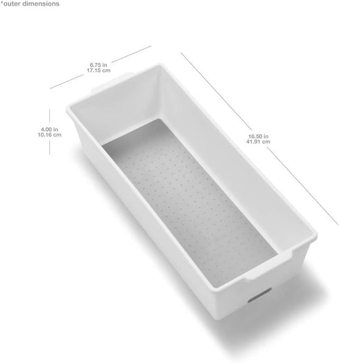 Madesmart Plastic Multipurpose Storage Organizer Deep Bin with Handles, Portable Under Sink and Cabinet Storage Bin, Large, White...