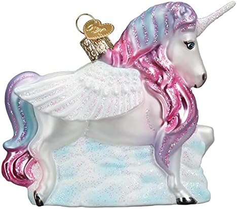 Old-World Christmas Glass Blown Ornament with S-Hook and Gift Box, Variety Animal Collection (Alicorn, 12599)...