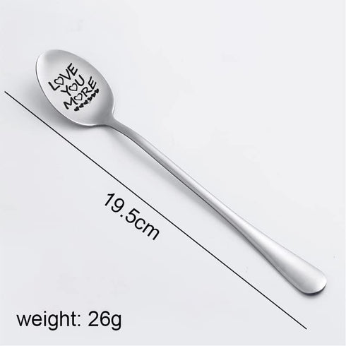 Love You More Spoon Gifts for Husband Wife Boyfriend Girlfriend Anniversary Valtines Day Gifts Daughter Son Mom Dad Coffee Spoons Birthday Gift Co...