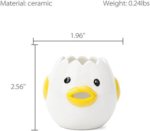 LuoCoCo Cute Egg Separator, Ceramics Vomiting Chicken Egg Yolk White Separator, Practical Household Small Egg Filter Splitter, Kitchen Gadget Baki...