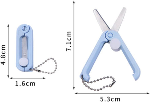 Folding Scissors, 2 Pcs Kids Scissors Portable Scissors Paper Cutting Scissors Safety Scissors for Scrapbooking Art DIY Craft Students Teaching Fa...