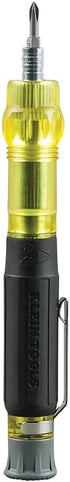 Klein Tools 32613 Multi-Bit Screwdriver, Precision HVAC 3-in-1 Pocket Screwdriver with Phillips, Slotted and Schrader Bits...
