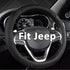 West Llama Customized Auto Car Steering Wheel Cover for Jeep Grand Cherokee,Wrangler,Compass,Gladiator,Cherokee 15-15.5inches(Black-Large Size)...