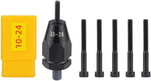 Pneumatic 10-24 Self-Locking Rivet Nut Gun Head with (Replacement Mandrel Each 5pcs?for Pneumatic Rivet Nut Gun and Cordless Rivet Nut Tool (HIFES...