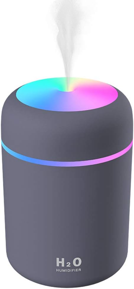 Colorful Cool Mini Humidifier, 300ML USB Personal Desktop Vaporizer with Night Light, Portable Small Mist Humidifier, Quiet Ultrasonic Air Humidif...