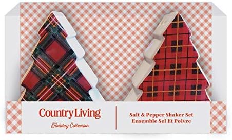 Enesco Our Name is Mud Country Living Plaid Trees Salt and Pepper Shaker Set, 3.5 Inch, Multicolor...