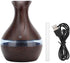 Essential Oil Aroma Diffuser Mini USB Humidifier, Natural Home Fragrance Diffuser with LED Colors Changing Light, Easy to Clean (Wood) (Dark Wood)...