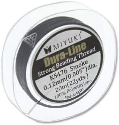 Miyuki Dura-line Strong Beading Thread - 20meters (Smoke Grey, 0.12mm)...