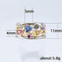 LRESJJIUJ 925 Sterling Silver Geometrical Colorful Moissanite Band Womens Shiny Full Diamond Rainbow Gemstone Ring Multi Row Wave Shape Eternity E...
