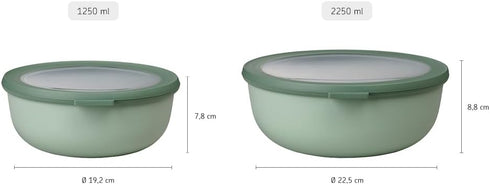 Mepal Cirqula 76oz/2,250ml Multi Food Storage & Shallow Serving Bowl with Transparent Lids | Perfect for Food Prep | Microwave & Dishwasher Safe |...