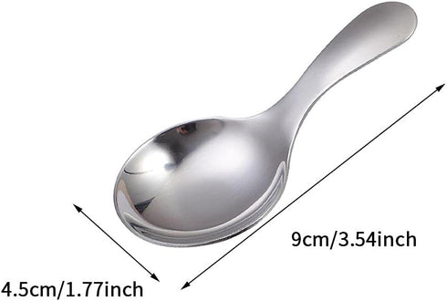 6pcs Stainless Steel Short Handle Spoons, 3.54x1.77inch Round Dessert Spoons Ice Cream Spoon Use for Kitchen or Restaurant(Silver)...