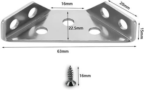 Stainless Steel Furniture Corner Connectors, Corner Brackets for Wood, Universal Furniture Multifunctional Corner Connector, Silvery 10 packs(Cont...