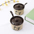 123Arts Ceramic Retro Flower Sugar Bowl Storage Jar Seasoning Pot with Lid And Spoon...