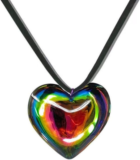 Big Heart Shape Pendant Necklace for Women Chunky Puffy Heart Choker Necklace red heart Necklace with Adjustable Chain Trendy Jewelry...