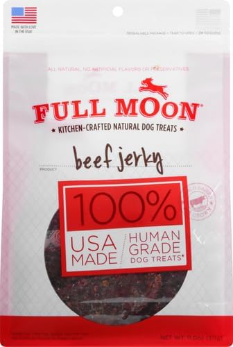 Full Moon Beef Jerky Healthy All Natural Dog Treats Human Grade Made in USA Grain Free 11 oz...