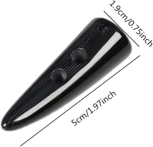 Black Resin Toggle Buttons, 2 inch Long Two Holes Horn Tooth Shape Buttons for Coat Sweater Jacket Cap Sewing DIY Accessories (10 Pack)...