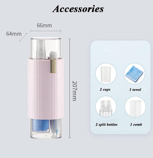 6 In 1 Travel Toothbrush Cup Multifunctional Travel Bottle Set Portable Business Trips Toothpaste Case Holder Multi-layer Container Storage Box Or...