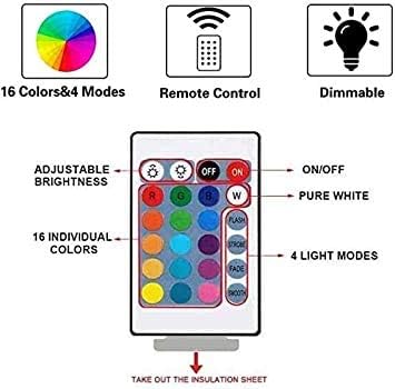 3D Cute Pug Dog Night Light Remote Control Power Touch Table Desk Optical Illusion Lamps 16 Color Changing Lights Home Decoration Xmas Birthday Gi...