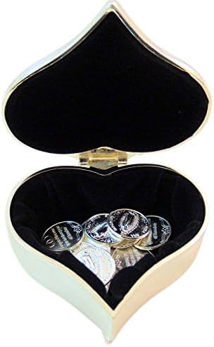SF Imports Arras De Boda Wedding Set Metal Two Hearts Shaped Case with Unity Tokens...