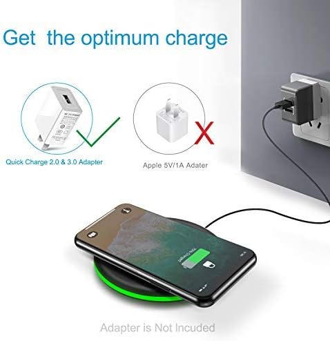 Wireless Charger 10W Qi Fast Wireless Charging Pad,7.5W Compatible with iPhone 11,11 Pro,11 Pro Max,Xs Max,XR,XS,X,8,8 Plus,10W for S10,S10+,S9,S8...