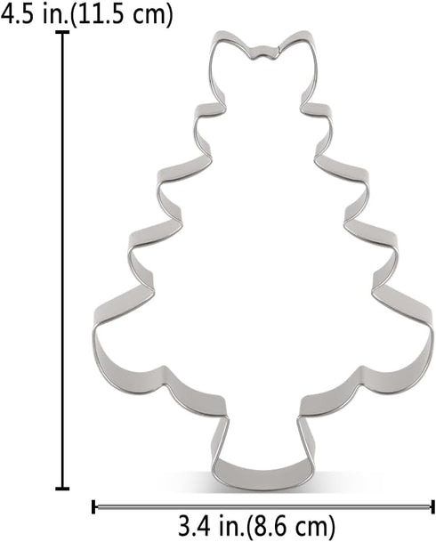 LILIAO Christmas Tree with Bow Cookie Cutter - 3.4 x 4.5 inches - Stainless Steel...