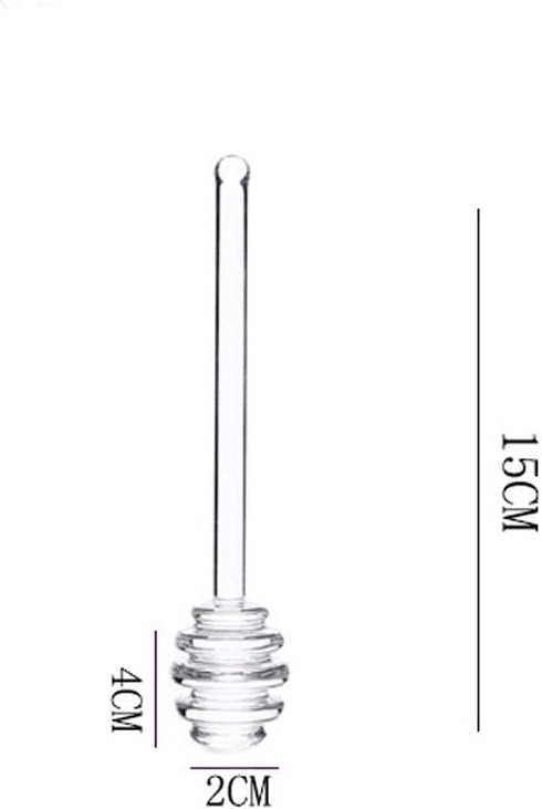 2pcs 6inch Reusable Glass Honeycomb Stick Honey Dippers Sticks Honey Stirrer Wand Honey Jar Dispense Drizzle Spoon for Maple Syrup, Molasses,Melte...