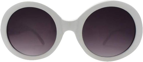 Pop Fashionwear® Womens Fashion Circle Round Jackie O Bold Chic Sunglasses P547 (White GradientSmoke...