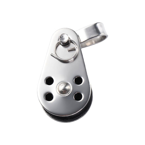 4PCS Stainless Steel Marine Pulley,Pulley Blocks,Bearing Lifting Wheel Tools Nylon Boat Accessories Power Transmission Parts Pulley Towing Wheel F...