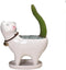 White Cat Ceramic flower pot cute animal basin cactus succulent plant basin table top balcony decoration (White Cat)...