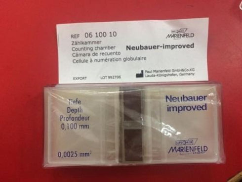Cell Counting Chamber Brightline 06 100 10 Neubauer Improved MarienfeId lab cellware...