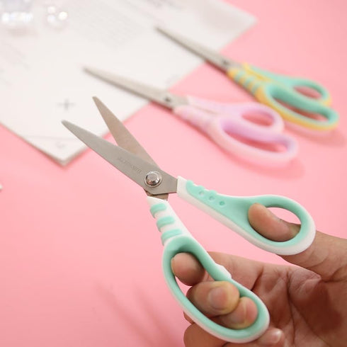 Pastel All Purpose Scissors, Non Stick Craft Scissors Sharp Fabric Sewing Shears with Soft Grip, 7" Paper Cutter for Home School Office Supplies, ...