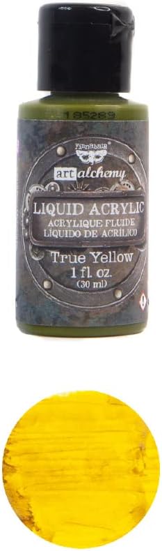 Prima Marketing Finnabair Art Alchemy Liquid Acrylic Paint 1 Fluid Ounce-True Yellow...