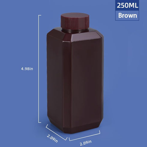 8.4oz/2 Pcs Plastic Lab Chemical Reagent Bottles, Square Sample Storage Container, Plastic Chemical Container Bottle with Inner Ring Cover, Narrow...