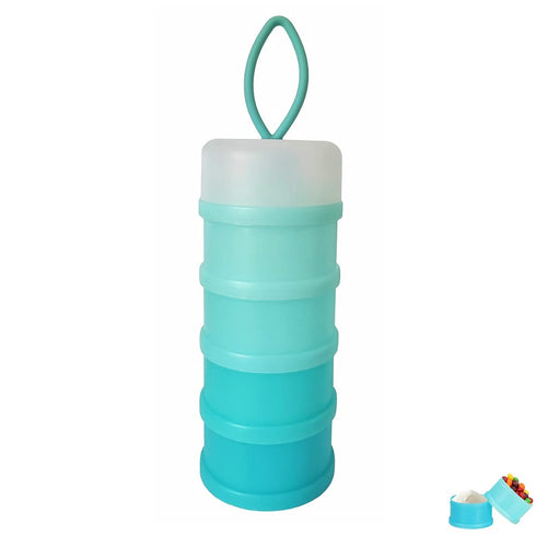 Baby Milk Powder Formula Dispenser, Non-Spill Portable and Stackable Formula Travel Container, 4 Layers Twist Lock Snack Storage Container for Pro...