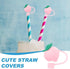1Pc Pink Peach Straw Cap,8mm,Reusable Straw Tips Lids Drinking Straw Dispensers,Cute Silicone Straw Covers Cap for Stanley Cup,Dust-Proof Drinking...