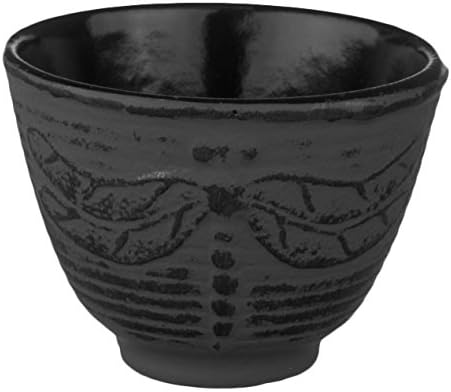 New Star International T7030 Cast Iron Tea Cup, 4-Ounce, Black Dragonfly...
