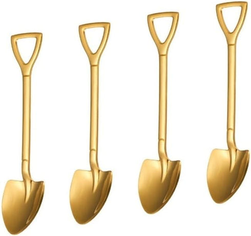 4 Pack Shovel Shape Demitasse Espresso Spoons, 4.7 Inches Stainless Steel Mini Coffee Spoons, Small Spoons for Dessert,Tea, Appetizer, Party Suppl...